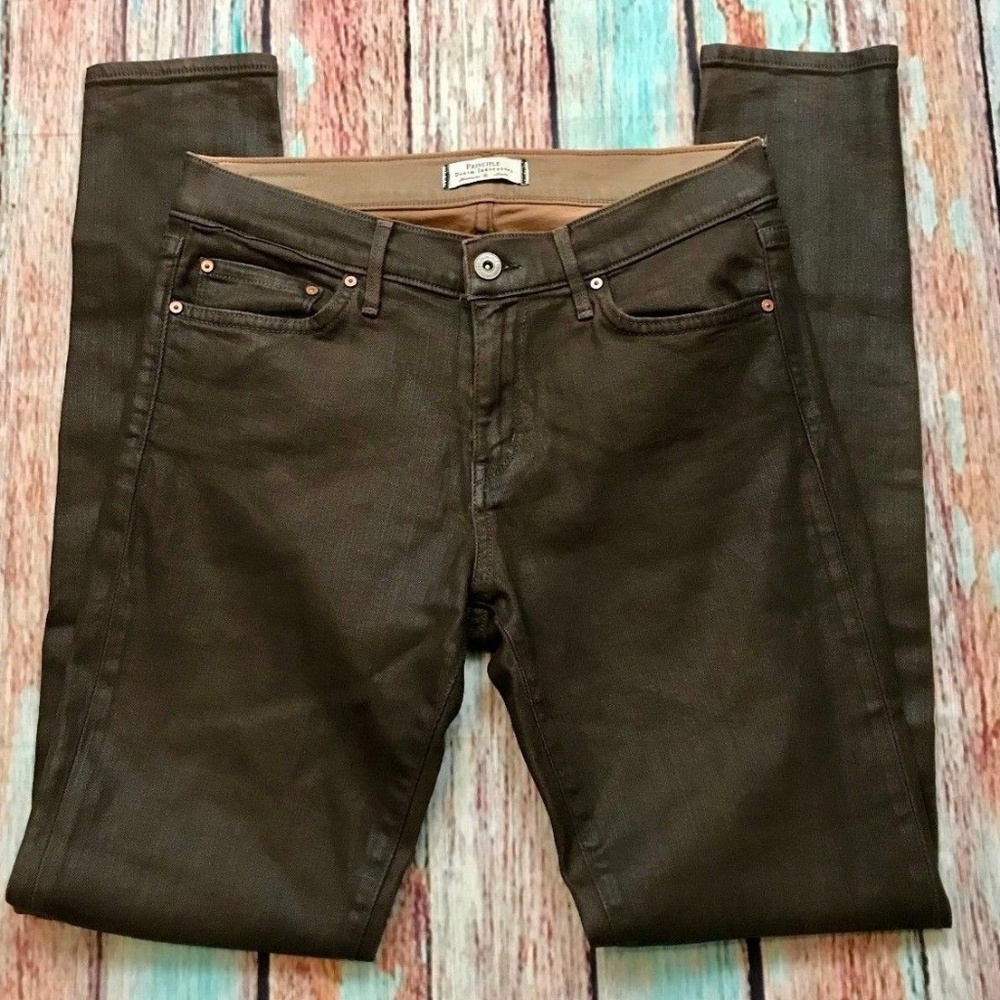 Principle Coated Skinny Jeans, Women's 27, Brown